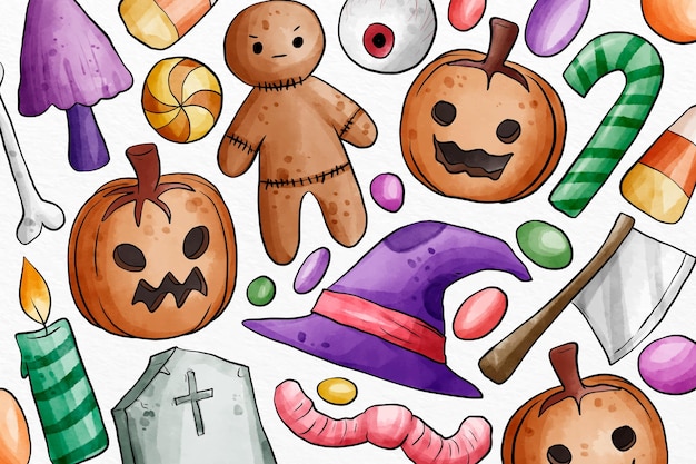 Download Free Vector Watercolor Halloween Background