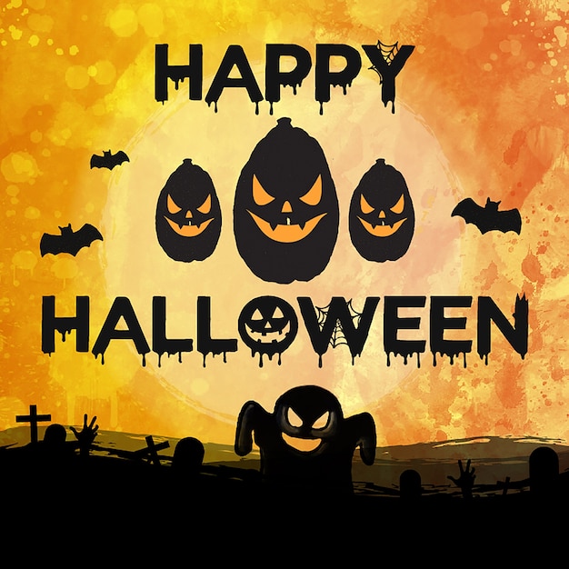 Watercolor halloween backgrounds | Premium Vector