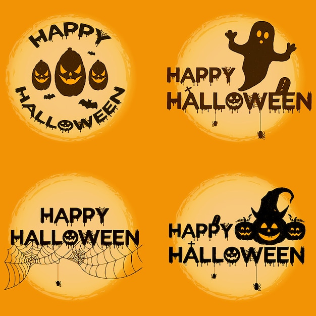 Free Vector Watercolor Halloween Logo Designs