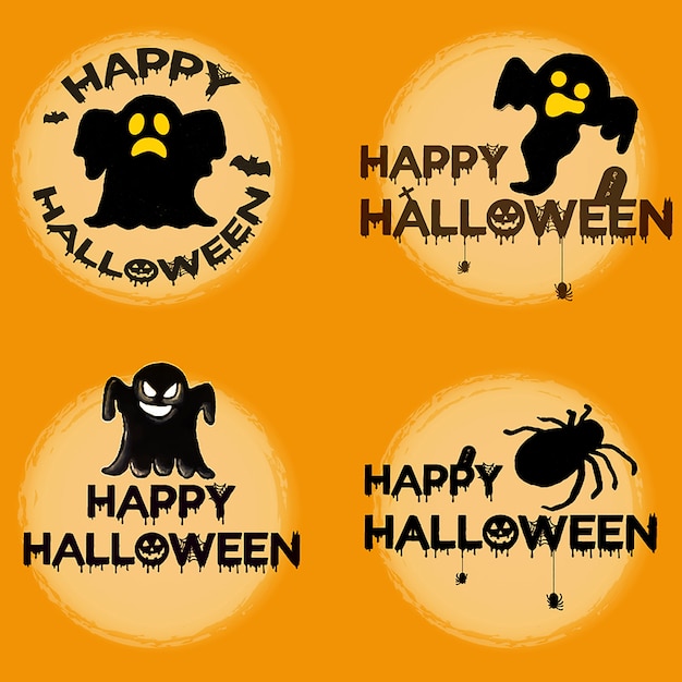 Download Watercolor halloween logo designs Vector | Free Download