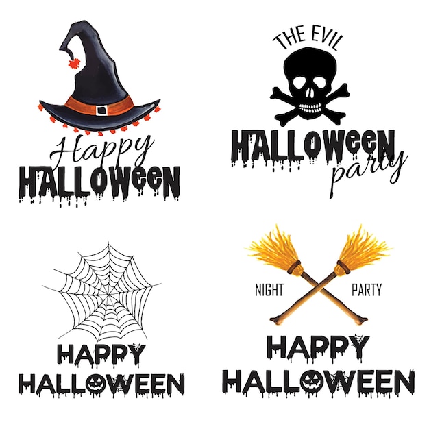 Download Premium Vector | Watercolor halloween logo designs