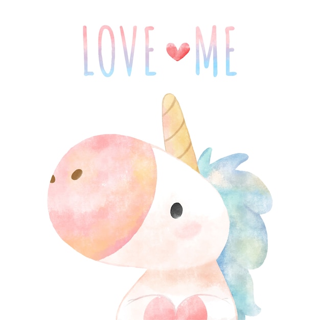 Download Premium Vector | Watercolor hand drawn cute unicorn.