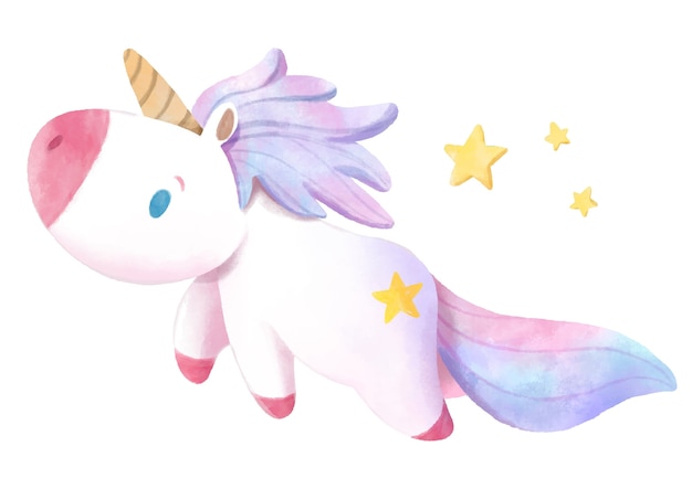 Download Premium Vector | Watercolor hand drawn unicorn.