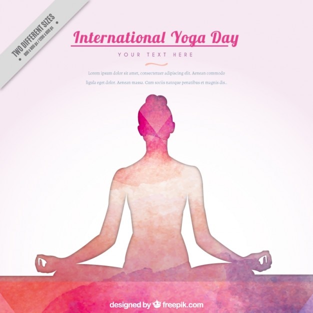 Watercolor hand drawn yoga background