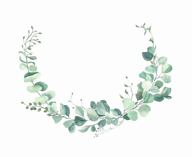 Premium Vector | Watercolor hand painted leaves frame.