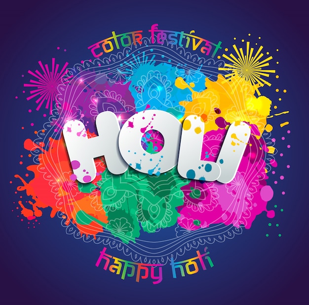 Premium Vector Watercolor Happy Holi Celebration Card