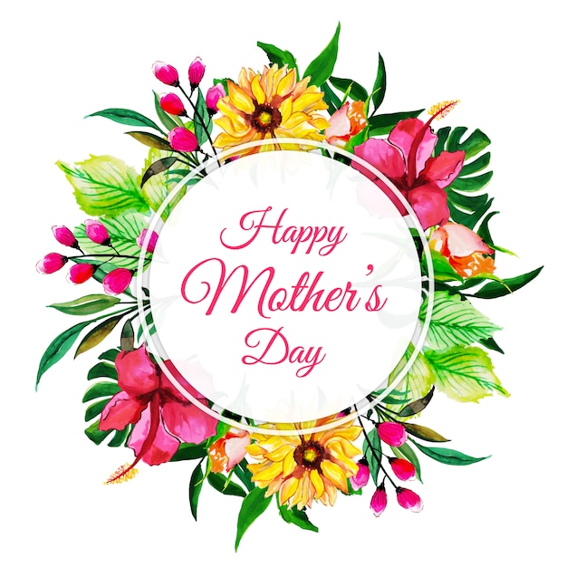 Download Premium Vector | Watercolor happy mother's day floral frame background