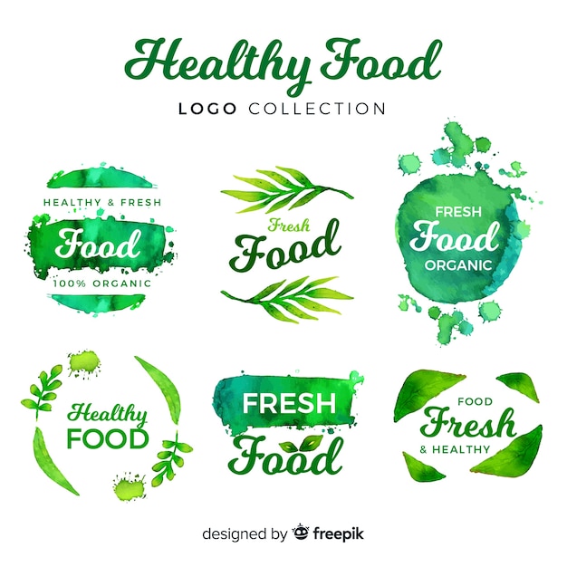 Download Free Download This Free Vector Watercolor Healthy Food Logo Set Use our free logo maker to create a logo and build your brand. Put your logo on business cards, promotional products, or your website for brand visibility.