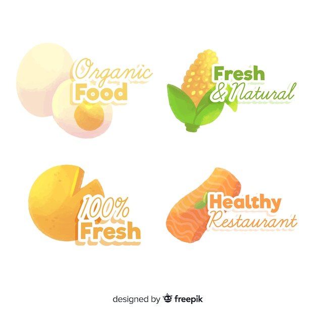 Download Free Watercolor Healthy Food Logo Set Free Vector Use our free logo maker to create a logo and build your brand. Put your logo on business cards, promotional products, or your website for brand visibility.