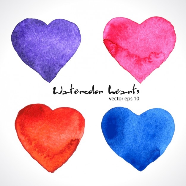 Download Watercolor heart collection | Free Vector