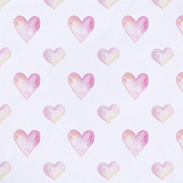Watercolor hearts pattern background Vector | Free Download