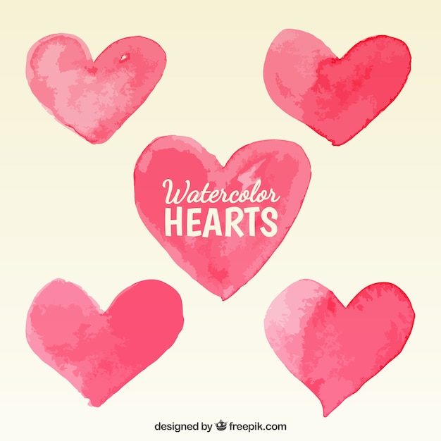 Download Free Vector | Watercolor hearts