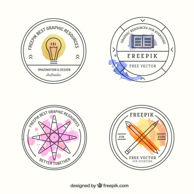 Download Free Watercolor Hipster Badges Premium Vector Use our free logo maker to create a logo and build your brand. Put your logo on business cards, promotional products, or your website for brand visibility.