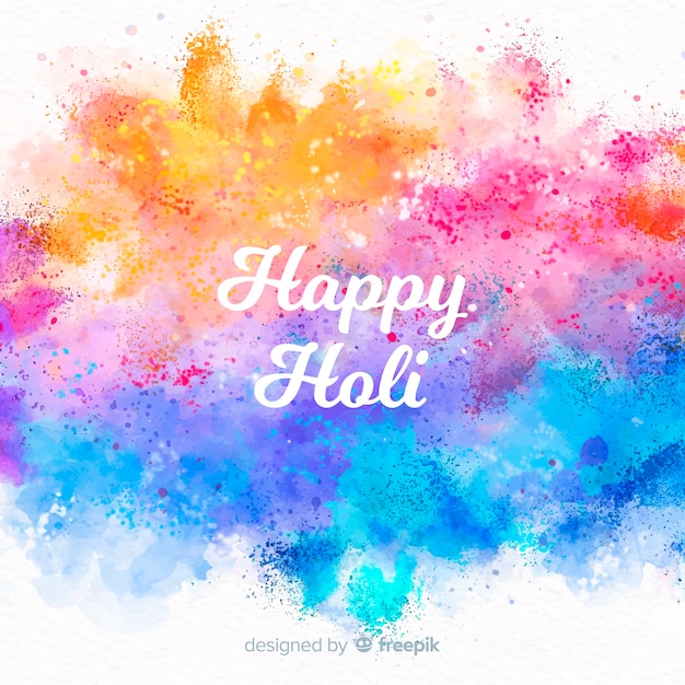 Watercolor holi festival background | Free Vector