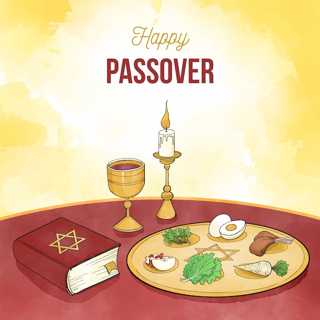 Free Vector Watercolor illustration of passover event