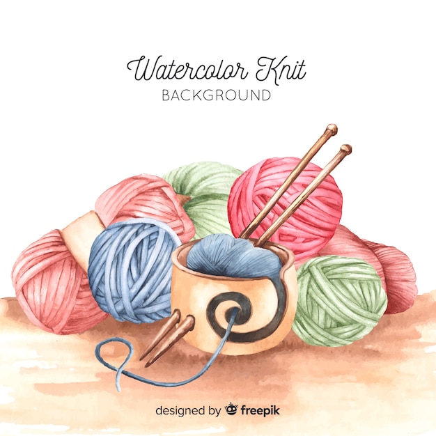 Download Watercolor knit background | Free Vector