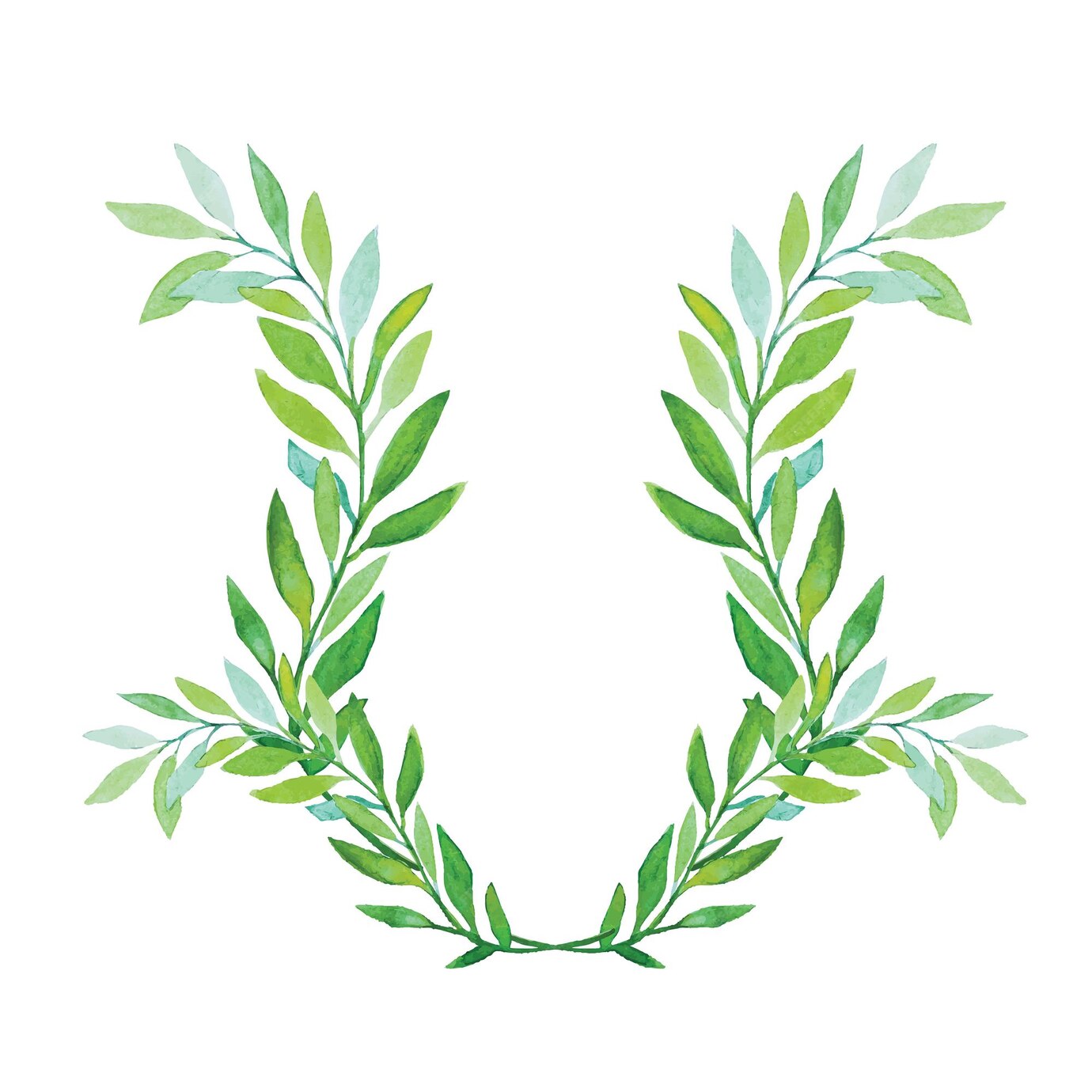 Premium Vector Watercolor Laurel Wreath Isolated On White Background 2262