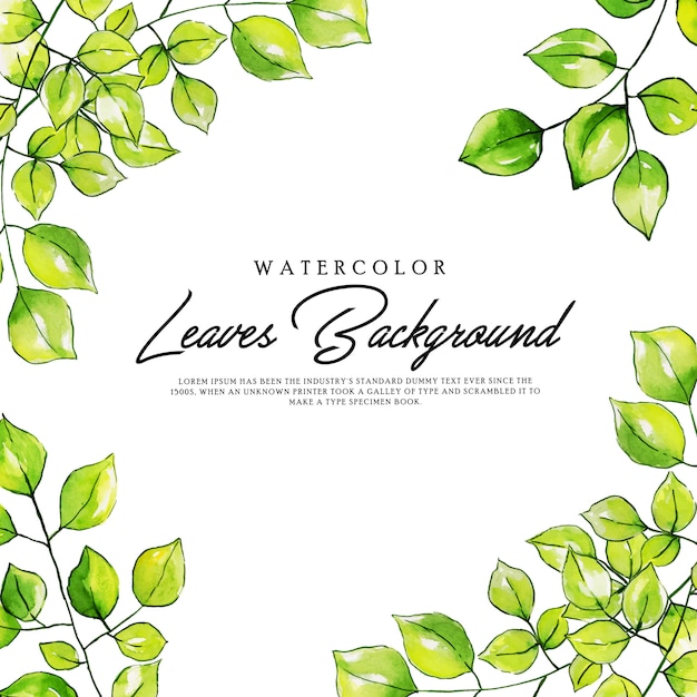 Download Watercolor leaves background | Premium Vector