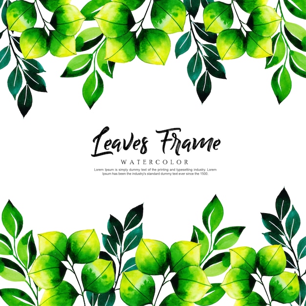 Premium Vector Watercolor Leaves Frame Background