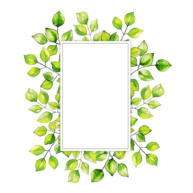 Download Watercolor leaves frame | Premium Vector