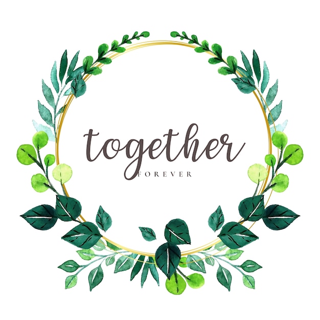 Download Free Vector | Watercolor leaves wreath