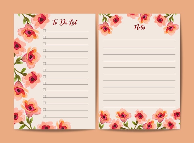 Premium Vector | Watercolor to do list template