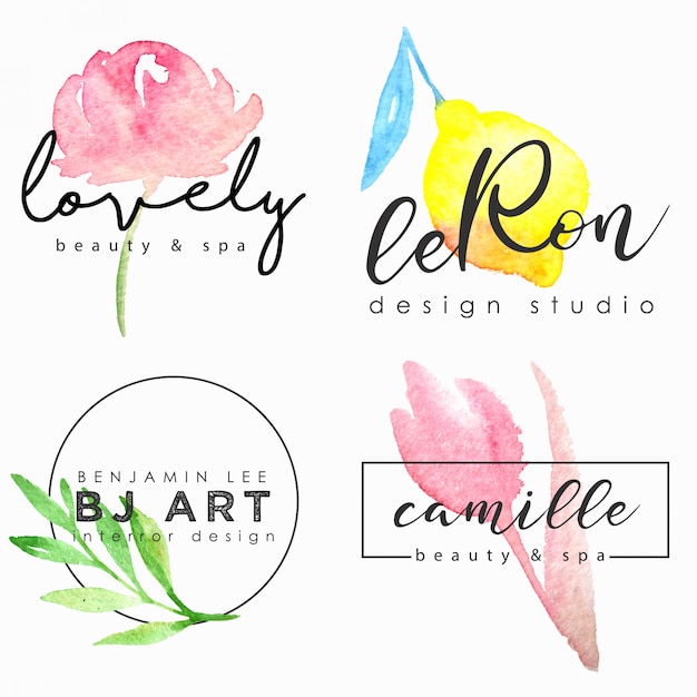 Download Free Watercolor Logo Template Set Premium Vector Use our free logo maker to create a logo and build your brand. Put your logo on business cards, promotional products, or your website for brand visibility.