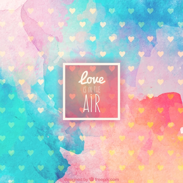 Watercolor love is in the air background