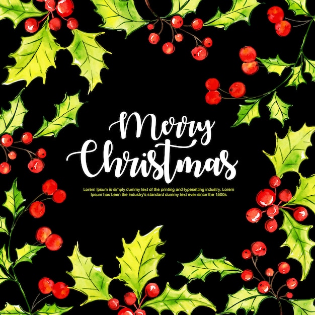 Premium Vector | Watercolor merry christmas background