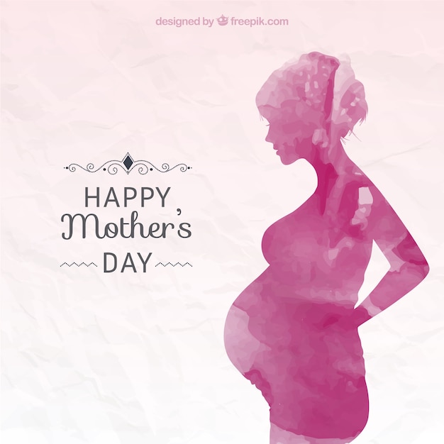 Watercolor mothers day card Premium Vector