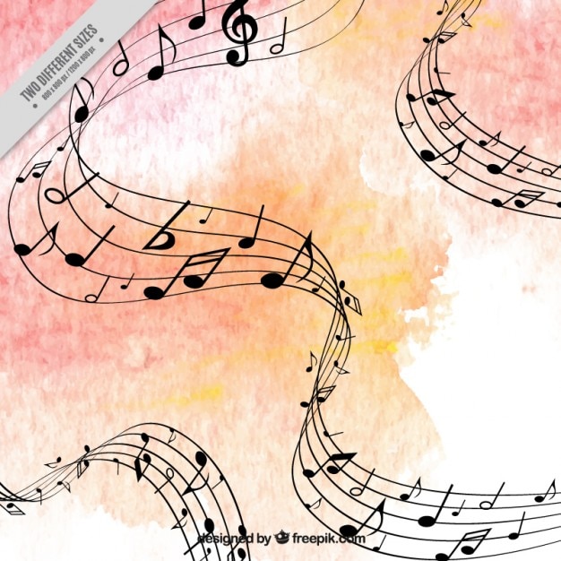 Watercolor musical background Vector | Free Download