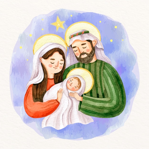 Watercolor nativity scene Vector | Free Download