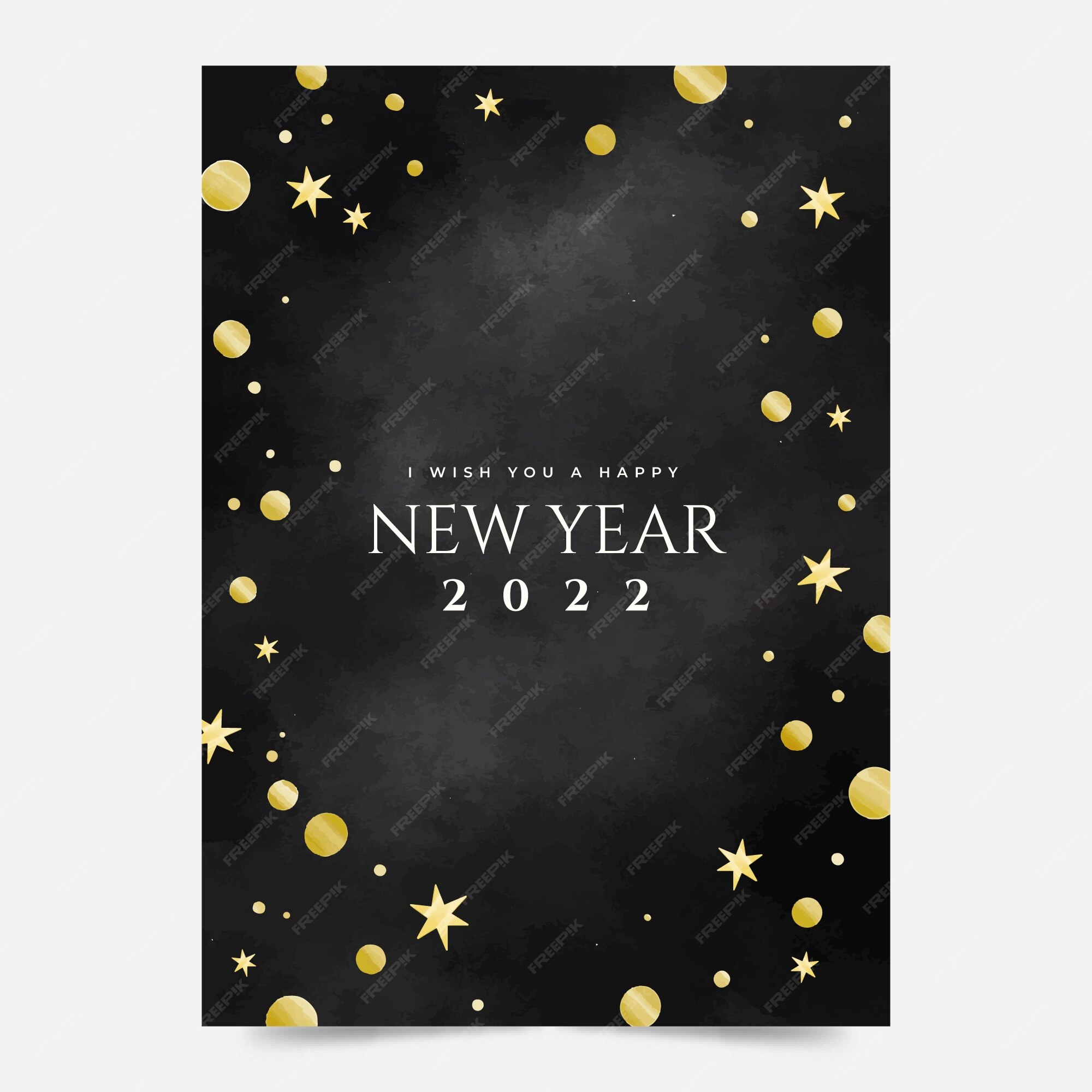 Free Vector Watercolor New Year Greeting Card Template free-vector-watercolor-new-year-greeting-card-template