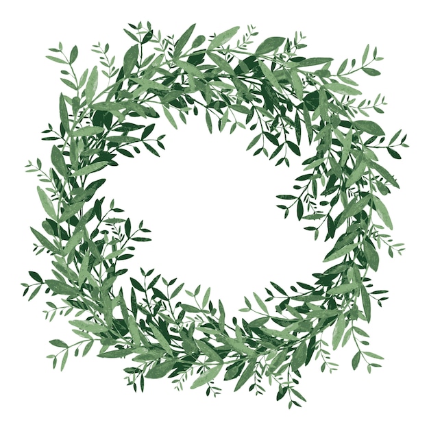 Premium Vector Watercolor Olive Wreath Isolated Vector Illustration On White Background