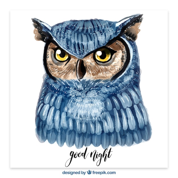 Download Watercolor owl illustration | Free Vector