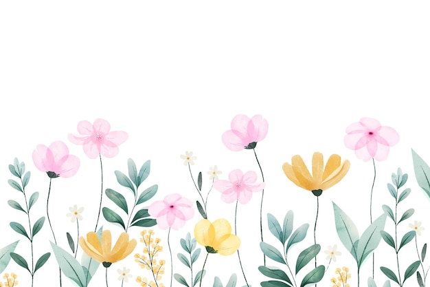 Premium Vector | Watercolor painted spring background