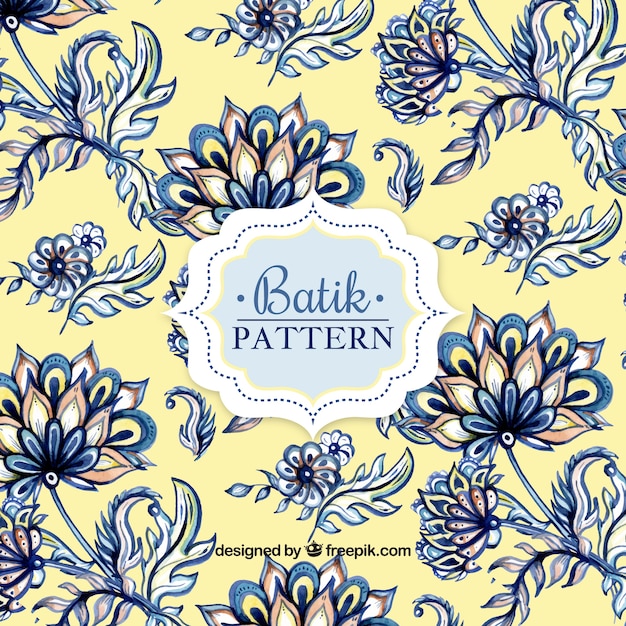 Watercolor pattern in batik style Vector | Free Download