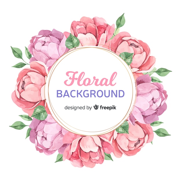 Download Watercolor peony flower background Vector | Free Download
