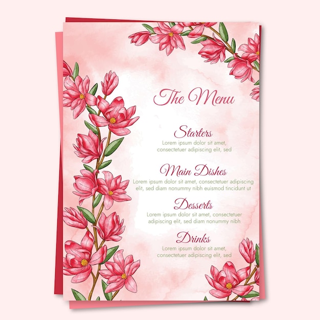 Templates Watercolour Wedding Menu Printable Menu Pin - vrogue.co