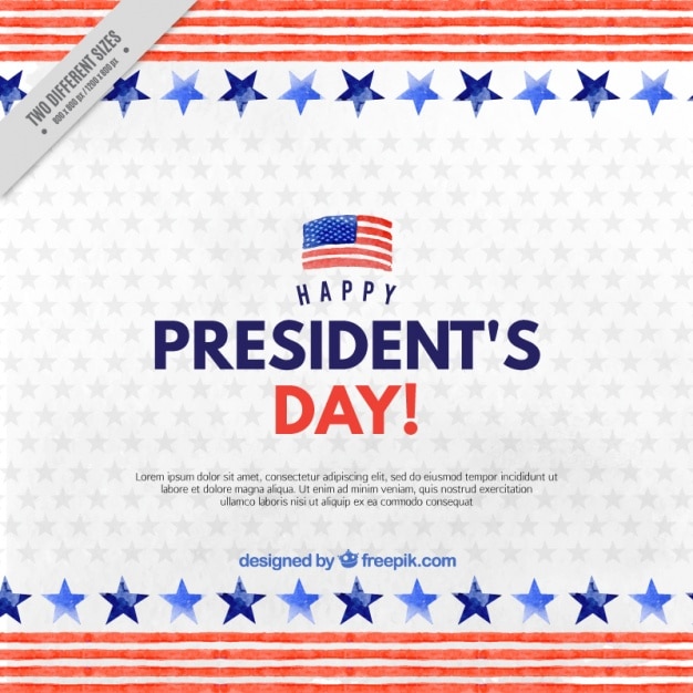 Watercolor president\'s day background with blue\
and gray stars