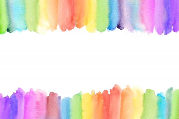 Download Premium Vector | Watercolor rainbow border. painted ...
