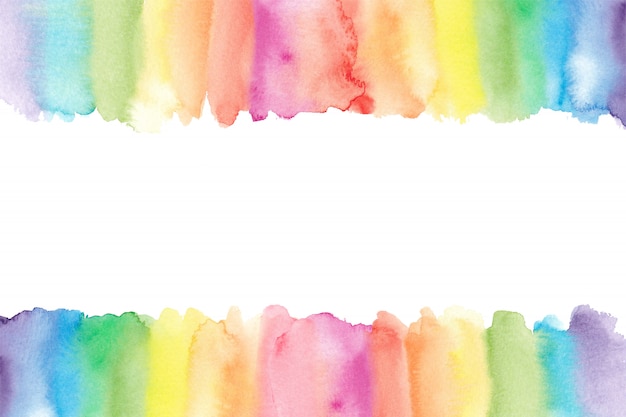 Download Watercolor rainbow border. painted rainbow background | Premium Vector