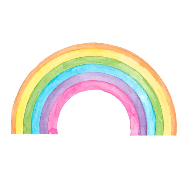 Download Watercolor rainbow design on white | Premium Vector