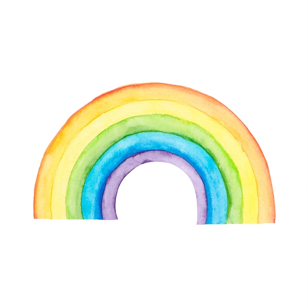 Download Watercolor rainbow design on white | Premium Vector