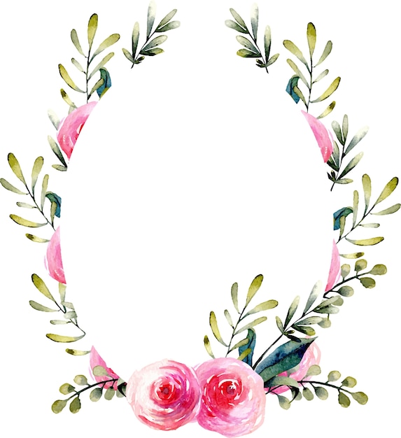 Download Free Watercolor Red Rose And Green Branches Oval Frame Premium Vector Use our free logo maker to create a logo and build your brand. Put your logo on business cards, promotional products, or your website for brand visibility.