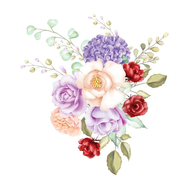 Download Premium Vector | Watercolor rose bouquet backfround