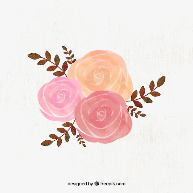 Watercolor roses illustration