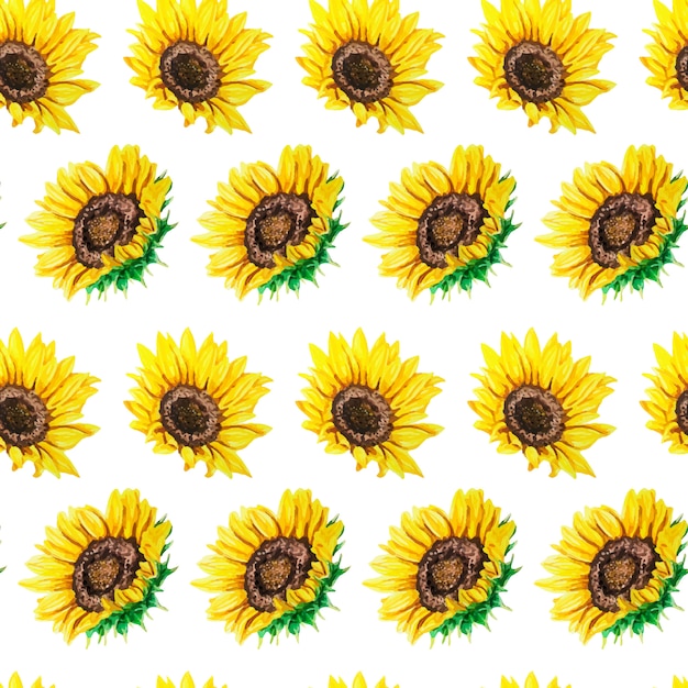 Download Watercolor seamless pattern with bright sunflowers ...