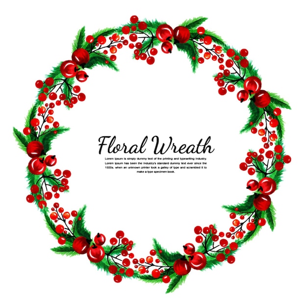 Download Watercolor simple floral wreath | Premium Vector