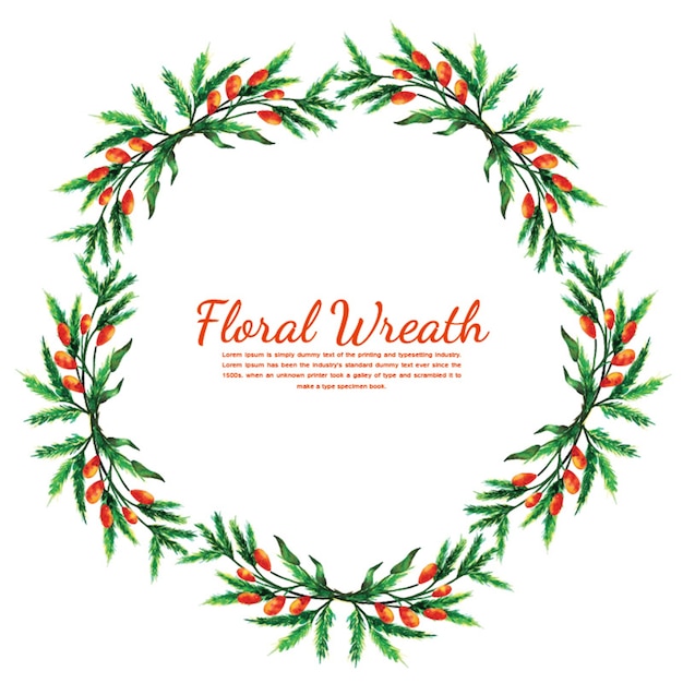 Download Watercolor simple floral wreath | Free Vector